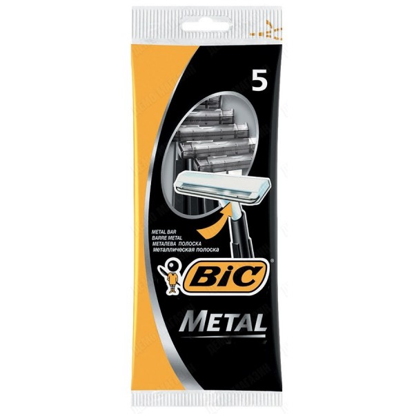 Станки одноразовые BIC Metal с одним лезвием, 5 шт.