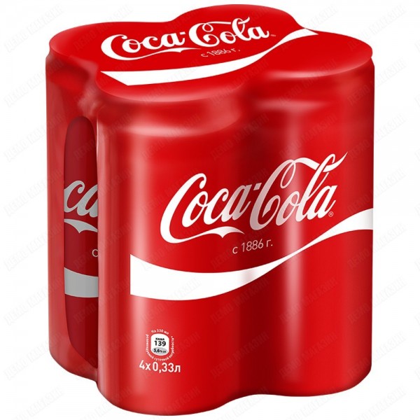 Напиток Coca-Cola сильногазированный, 4шт*0,33л