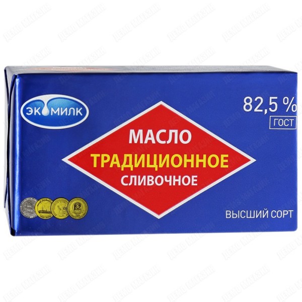 Масло Экомилк сладкосливочное традиционное 82.5% 180 г