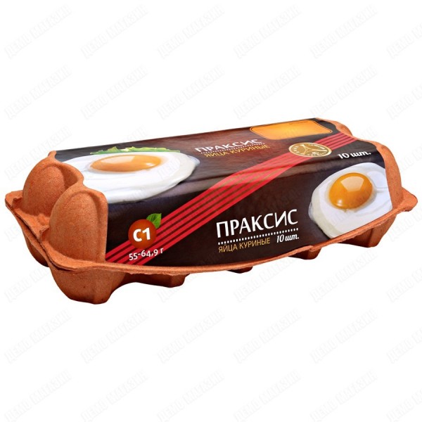 Яйцо куриное Праксис столовое С1 коричневое 10шт